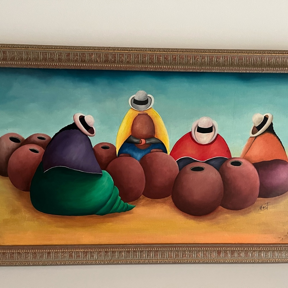 Original South American oil painting signed by the artist